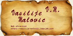 Vasilije Malović vizit kartica